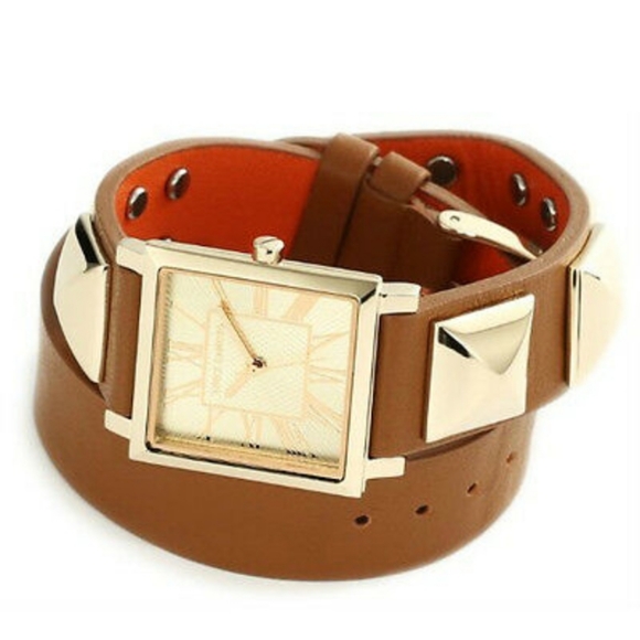 Vince Camuto Accessories - Vince Camuto brown Leather DoubleWrap Strap Watch